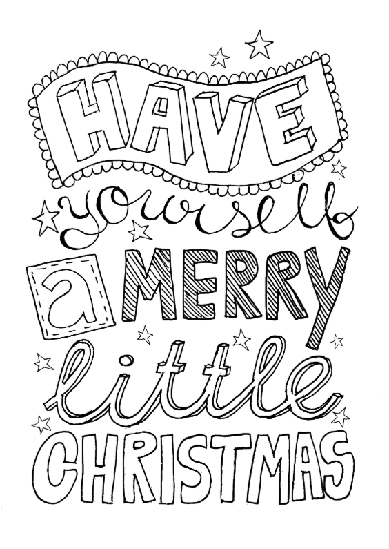Kerstkaart handlettering zwartwit - Kerstkaarten Kerstkaarten - Kerstkaart handlettering zwartwit