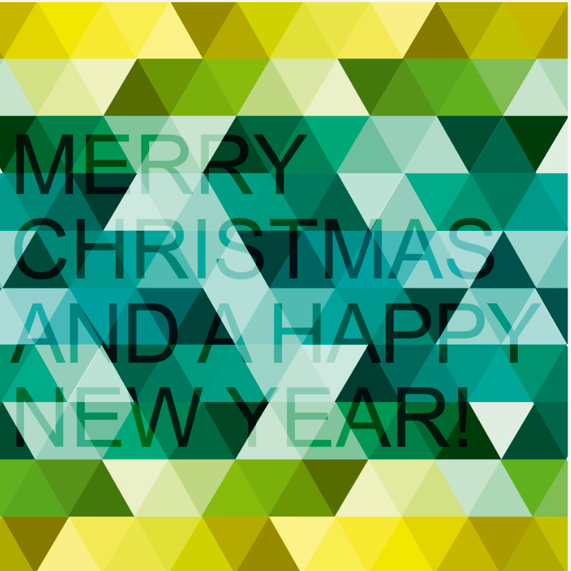 Kerstkaart happy new year triangle - Kerstkaarten Kerstkaarten - Kerstkaart happy new year triangle