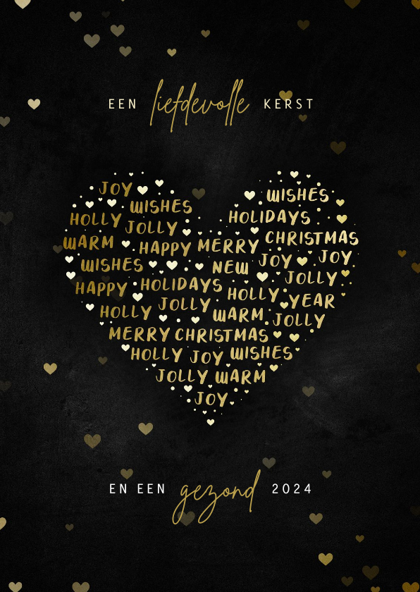 Kerstkaart hart met woorden liefdevolle kerst - Kerstkaarten Kerstkaarten - Kerstkaart hart met woorden liefdevolle kerst