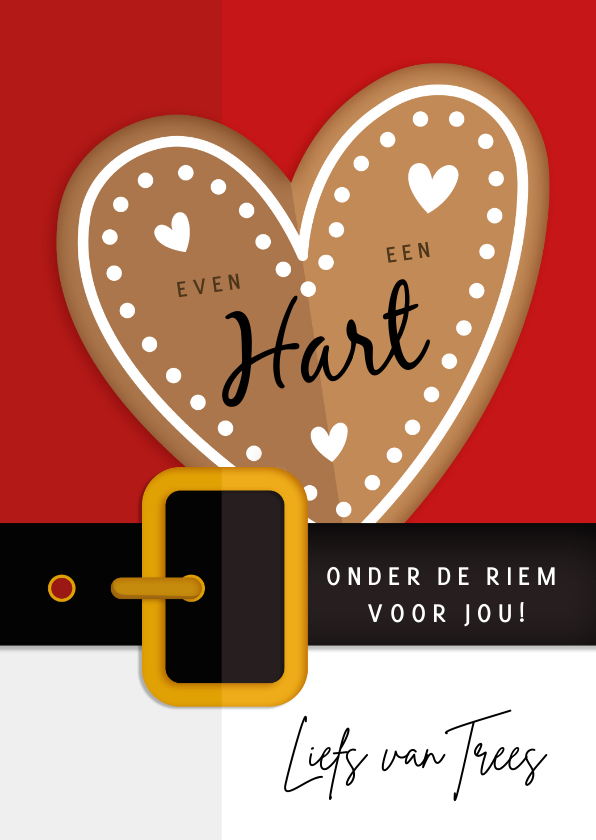 Kerstkaart- hart onder de riem kerstman | Kaartje2go