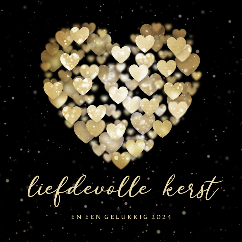 Kerstkaart hart van hartjes liefdevolle kerst - Kerstkaarten Kerstkaarten - Kerstkaart hart van hartjes liefdevolle kerst