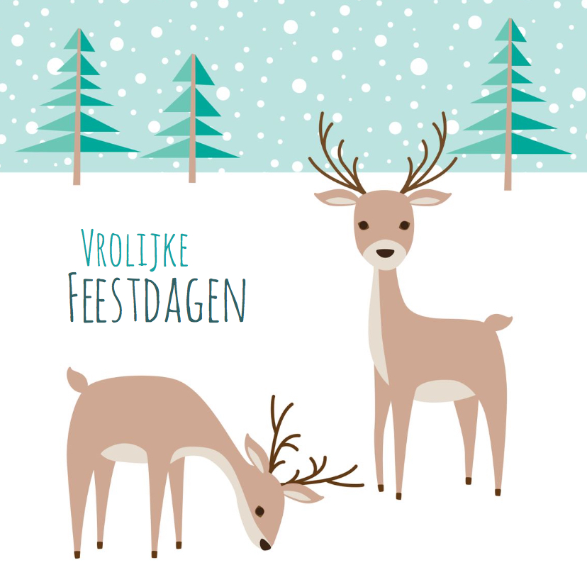 Kerstkaart herten - HB - Kerstkaarten Kerstkaarten - Kerstkaart herten - HB