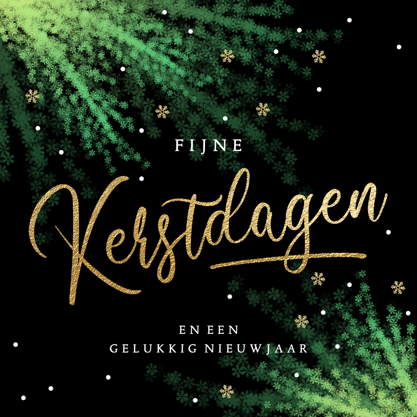 Kerstkaarten - Kerstkaart hippe kerst takken sneeuwvlokken