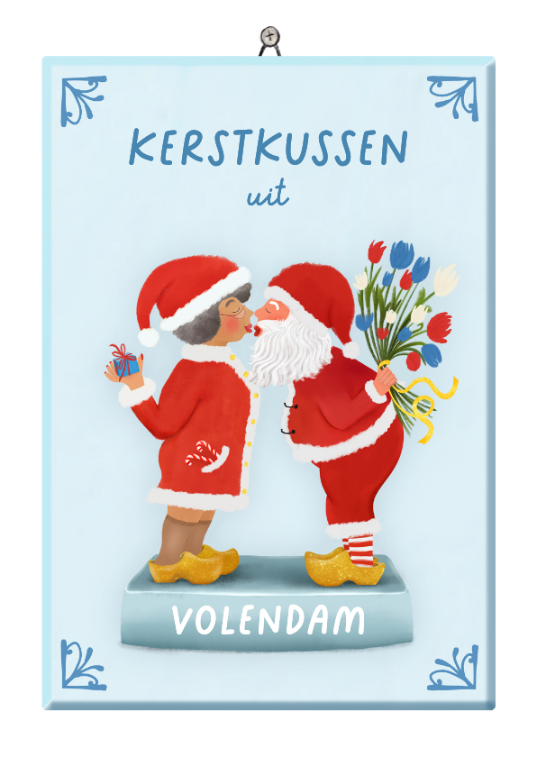 Kerstkaart Hollandse tegel en (vervangbare) plaatsnaam - Kerstkaarten Kerstkaarten - Kerstkaart Hollandse tegel en (vervangbare) plaatsnaam