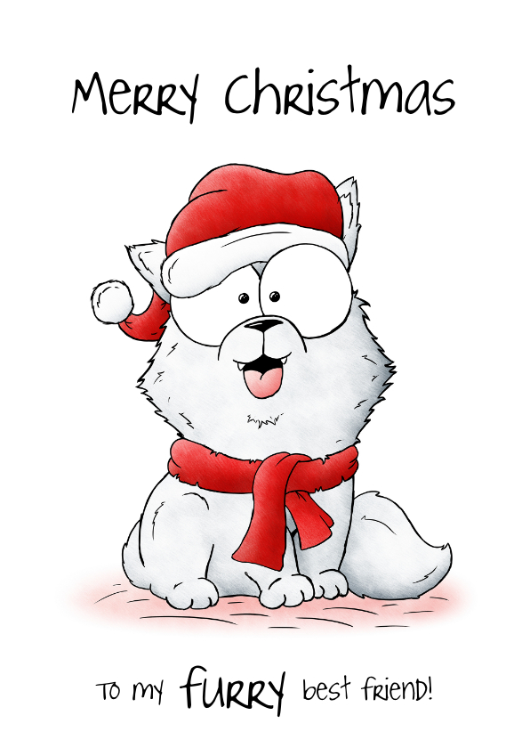 Kerstkaarten - Kerstkaart Hond - Merry Christmas to my furry best friend!