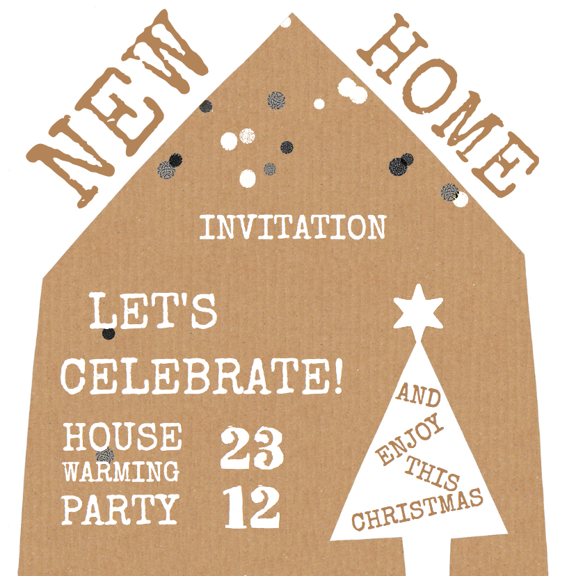 Kerstkaart house warming huis - Kerstkaarten Kerstkaarten - Kerstkaart house warming huis