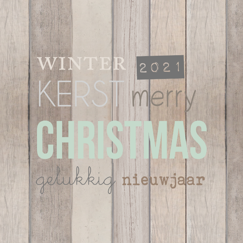 Kerstkaart hout tekst - BC - Kerstkaarten Kerstkaarten - Kerstkaart hout tekst - BC