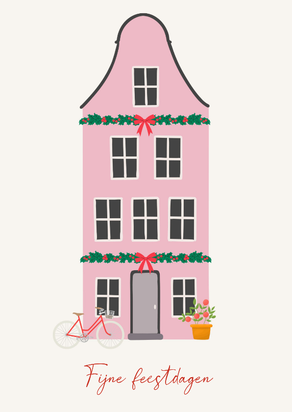 Kerstkaarten - Kerstkaart huisje kerst Vrienden GHZ