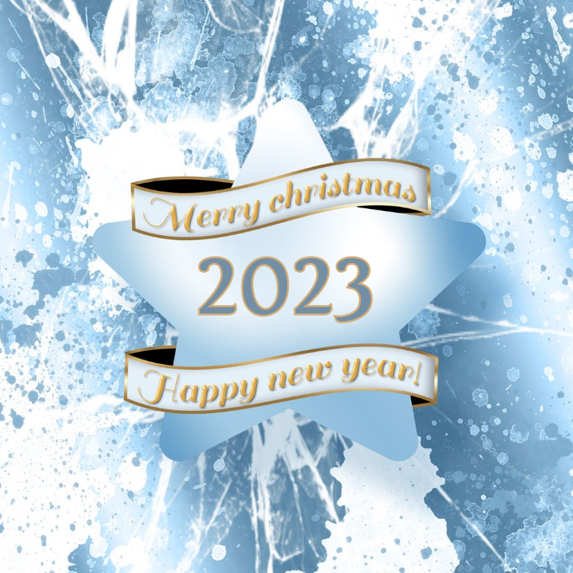 Kerstkaart ijs ster 2023 foto - Kerstkaarten Kerstkaarten - Kerstkaart ijs ster 2023 foto