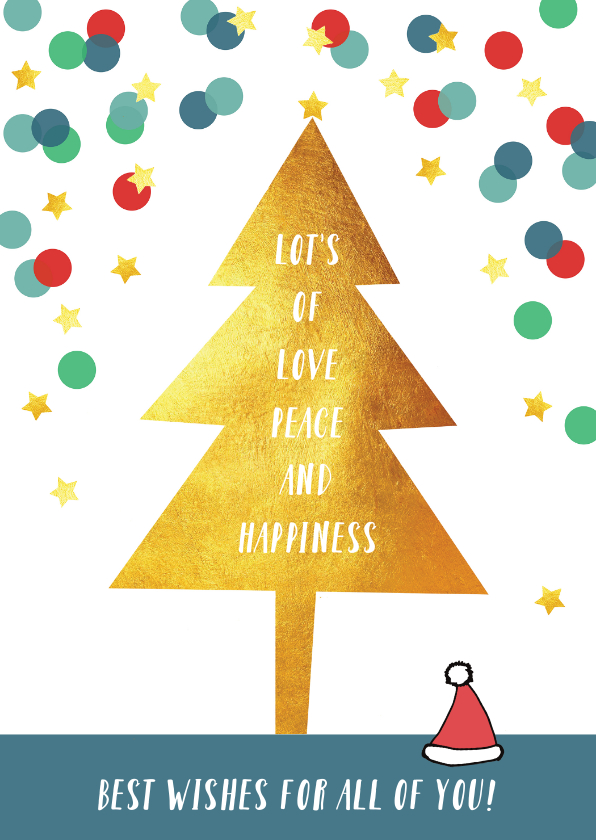 Kerstkaart illustratie kerstboom confetti - Kerstkaarten Kerstkaarten - Kerstkaart illustratie kerstboom confetti