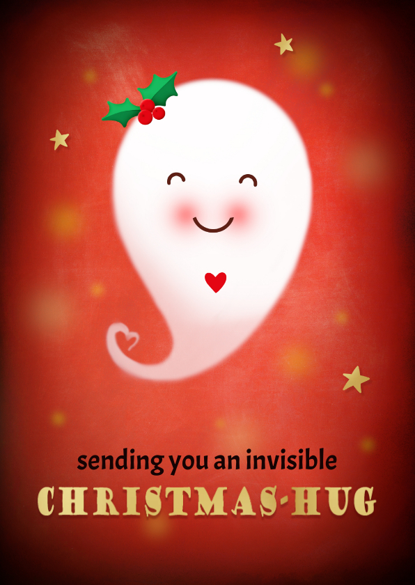 Kerstkaarten - Kerstkaart invisible christmas hug