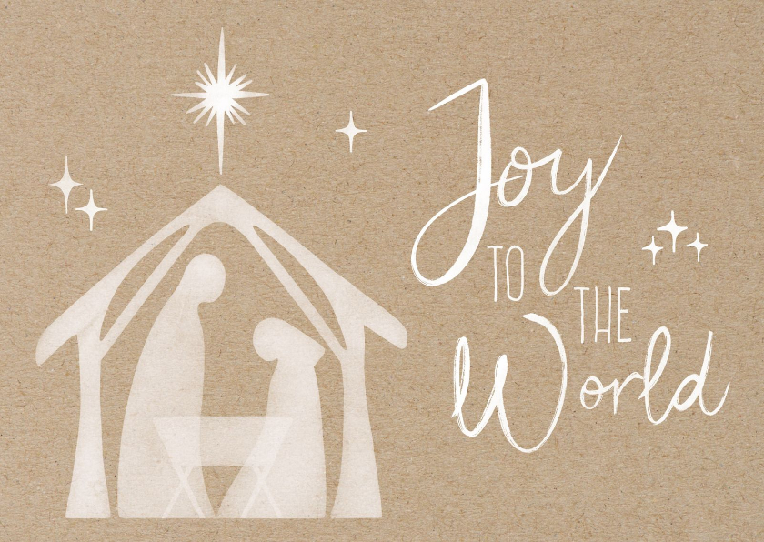 Kerstkaarten - Kerstkaart Joy to the World - Christelijk