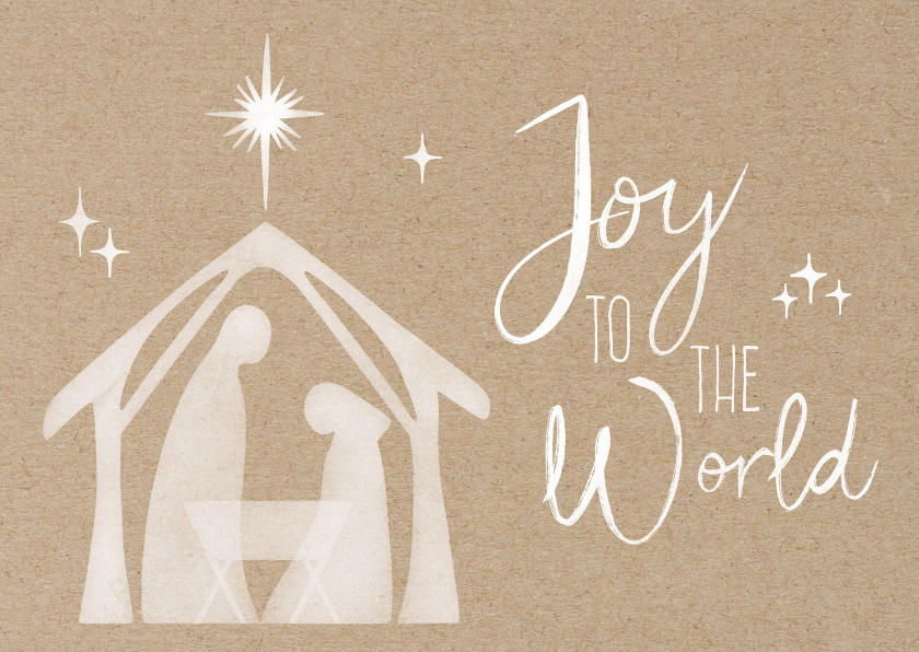 Kerstkaart Joy to the World - Christelijk - Kerstkaarten Kerstkaarten - Kerstkaart Joy to the World - Christelijk