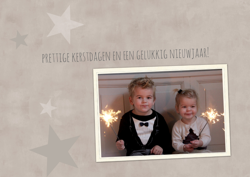 Kerstkaart kalk taupe - Kerstkaarten Kerstkaarten - Kerstkaart kalk taupe
