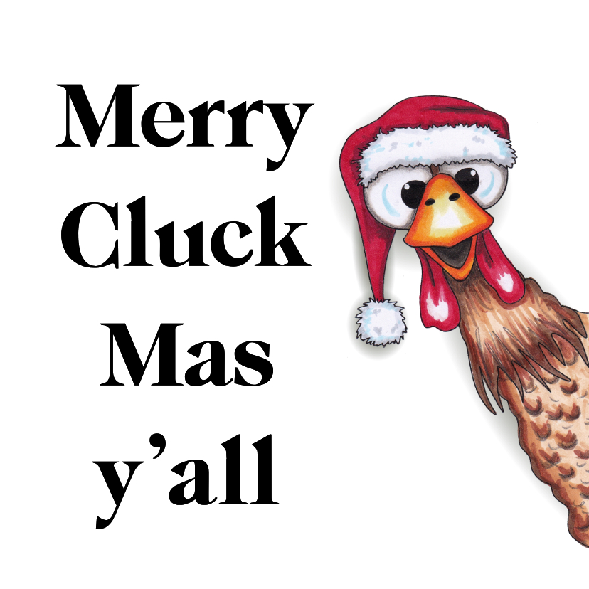 Kerstkaarten - Kerstkaart kerst kip om de hoek