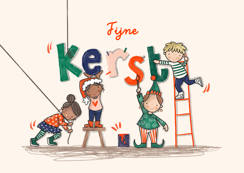 Kerstkaarten - Kerstkaart Kerst Letters