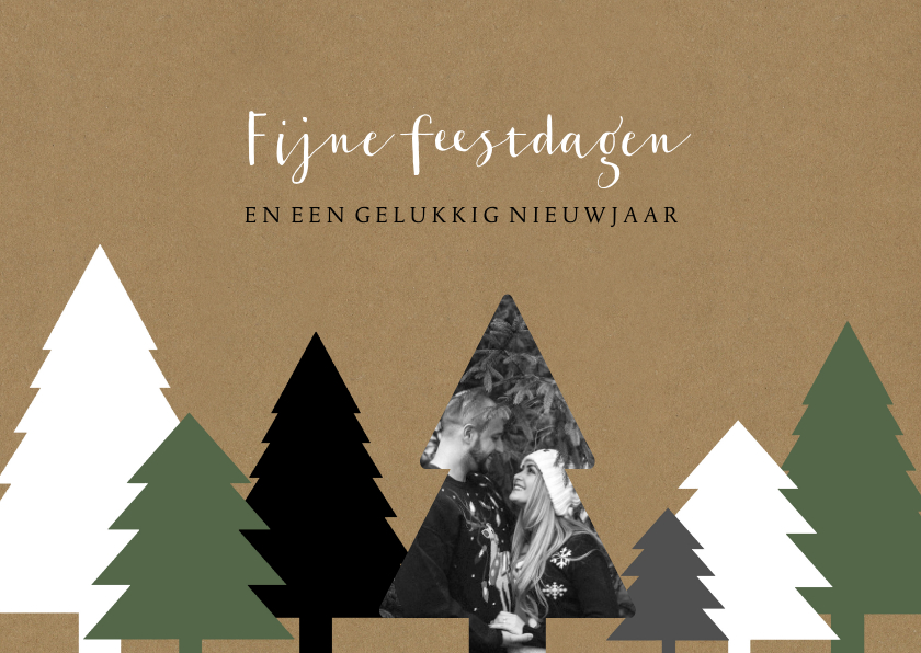 Kerstkaart kerstbomen met foto - Kerstkaarten Kerstkaarten - Kerstkaart kerstbomen met foto