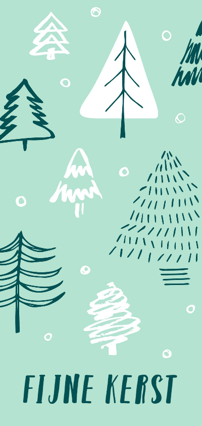 Kerstkaart kerstbomen mint - Kerstkaarten Kerstkaarten - Kerstkaart kerstbomen mint