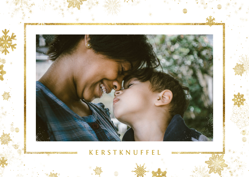 Kerstkaart kerstknuffel met eigen foto en sterren - Kerstkaarten Kerstkaarten - Kerstkaart kerstknuffel met eigen foto en sterren