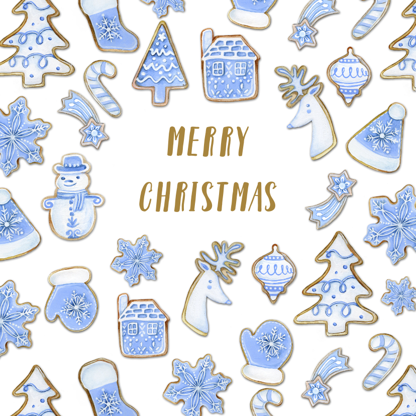 Kerstkaart kerstkoekjes - Kerstkaarten Kerstkaarten - Kerstkaart kerstkoekjes