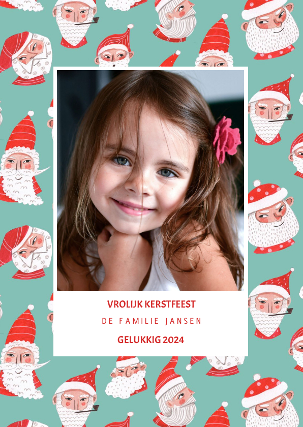 Kerstkaart kerstmannetjes - Kerstkaarten Kerstkaarten - Kerstkaart kerstmannetjes