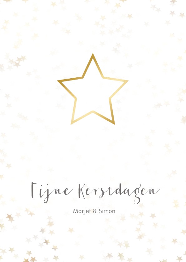 Kerstkaart kerstster van goud - Een gouden kerst - Kerstkaarten Kerstkaarten - Kerstkaart kerstster van goud - Een gouden kerst