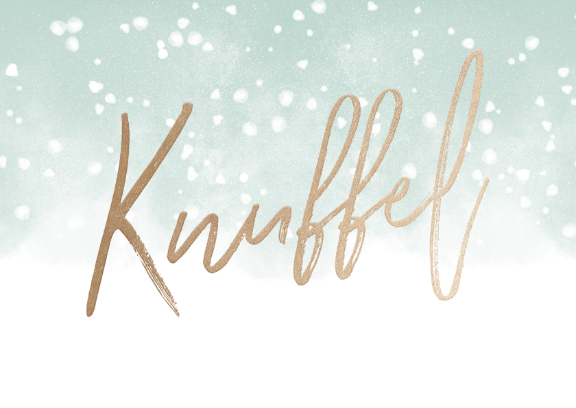 Kerstkaart Knuffel met waterverf en sneeuw - Kerstkaarten Kerstkaarten - Kerstkaart Knuffel met waterverf en sneeuw