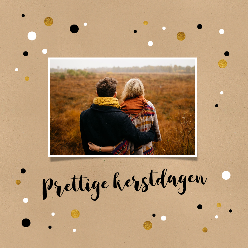 Kerstkaart kraft foto confetti - BC - Kerstkaarten Kerstkaarten - Kerstkaart kraft foto confetti - BC