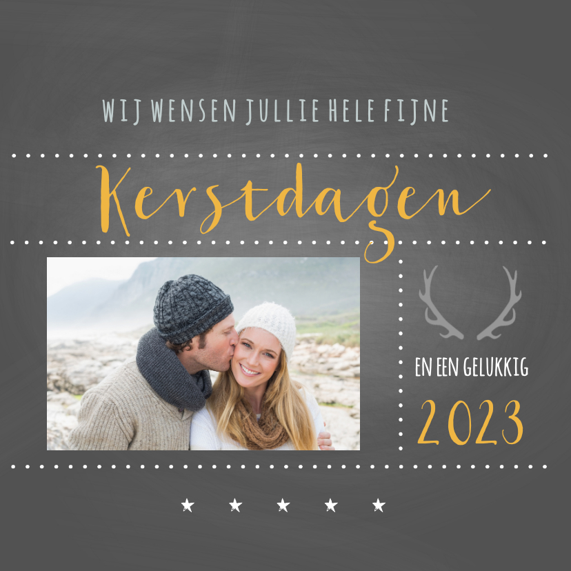 Kerstkaart krijt foto gewei - Kerstkaarten Kerstkaarten - Kerstkaart krijt foto gewei