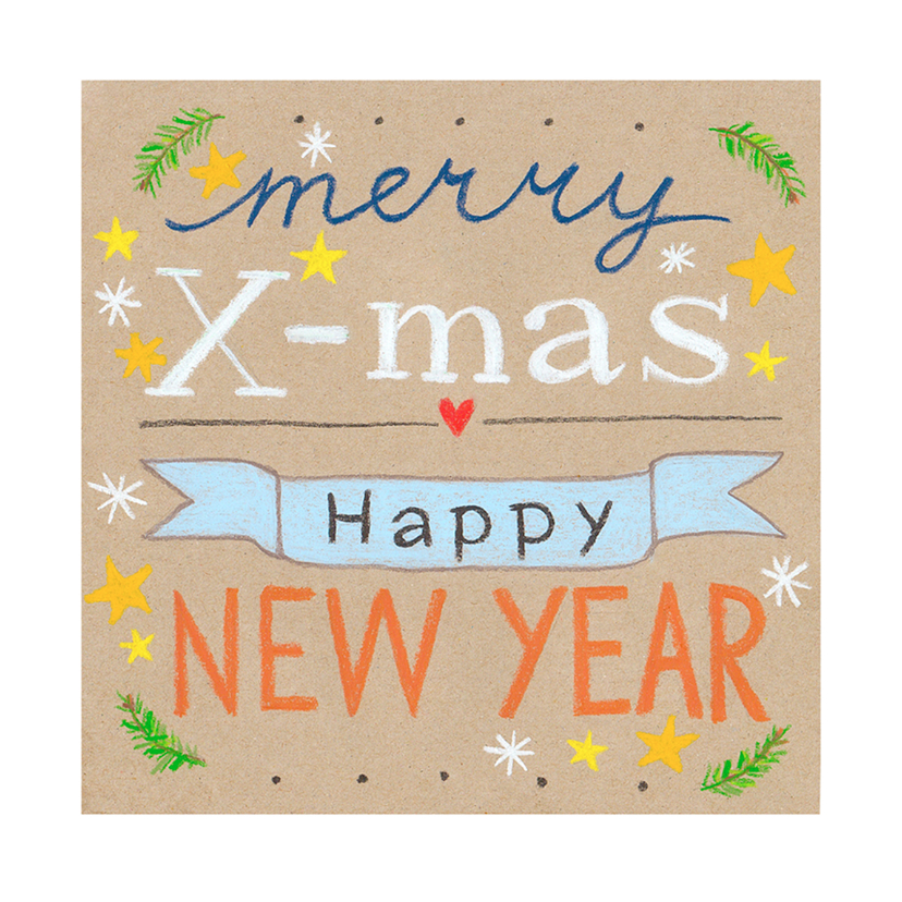 Kerstkaart krijt typografie - Kerstkaarten Kerstkaarten - Kerstkaart krijt typografie