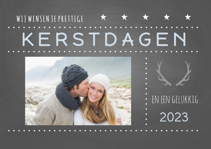 Kerstkaart krijt zelf invullen - Kerstkaarten Kerstkaarten - Kerstkaart krijt zelf invullen