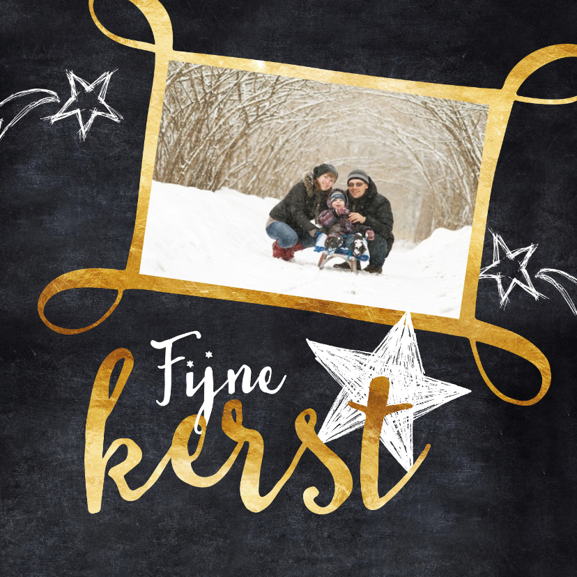 Kerstkaart krijtbord en foto - Kerstkaarten Kerstkaarten - Kerstkaart krijtbord en foto