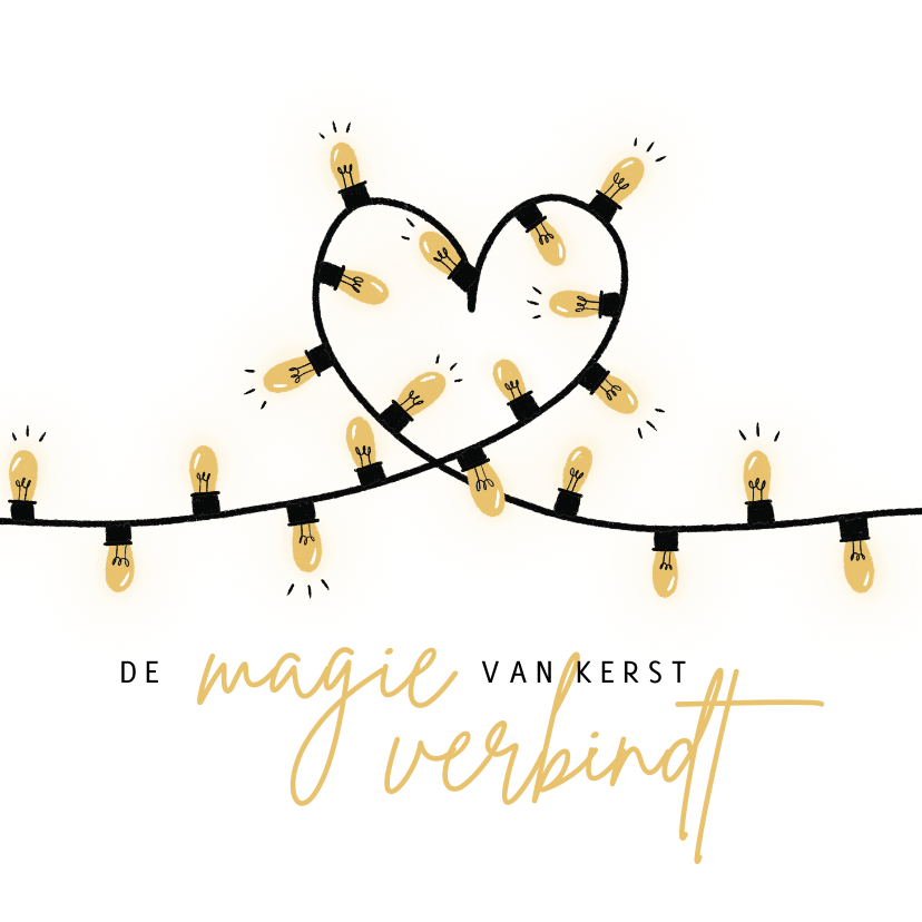 Kerstkaart lampjes hart - Kerstkaarten Kerstkaarten - Kerstkaart lampjes hart