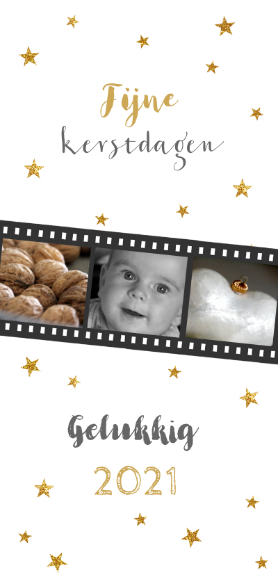Kerstkaart langwerpig fotostrip - Kerstkaarten Kerstkaarten - Kerstkaart langwerpig fotostrip