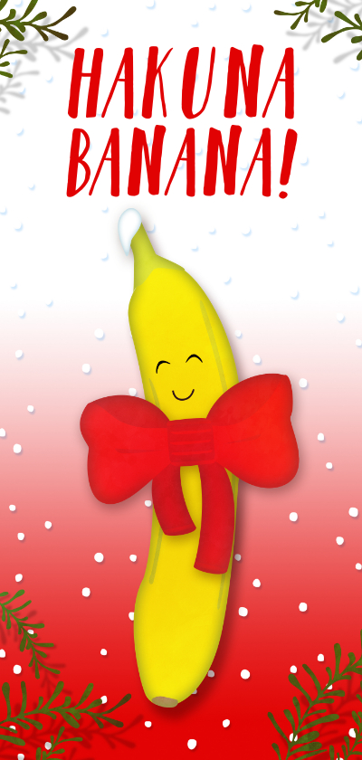 Kerstkaart langwerpig Hakuna Banana! - Kerstkaarten Kerstkaarten - Kerstkaart langwerpig Hakuna Banana!