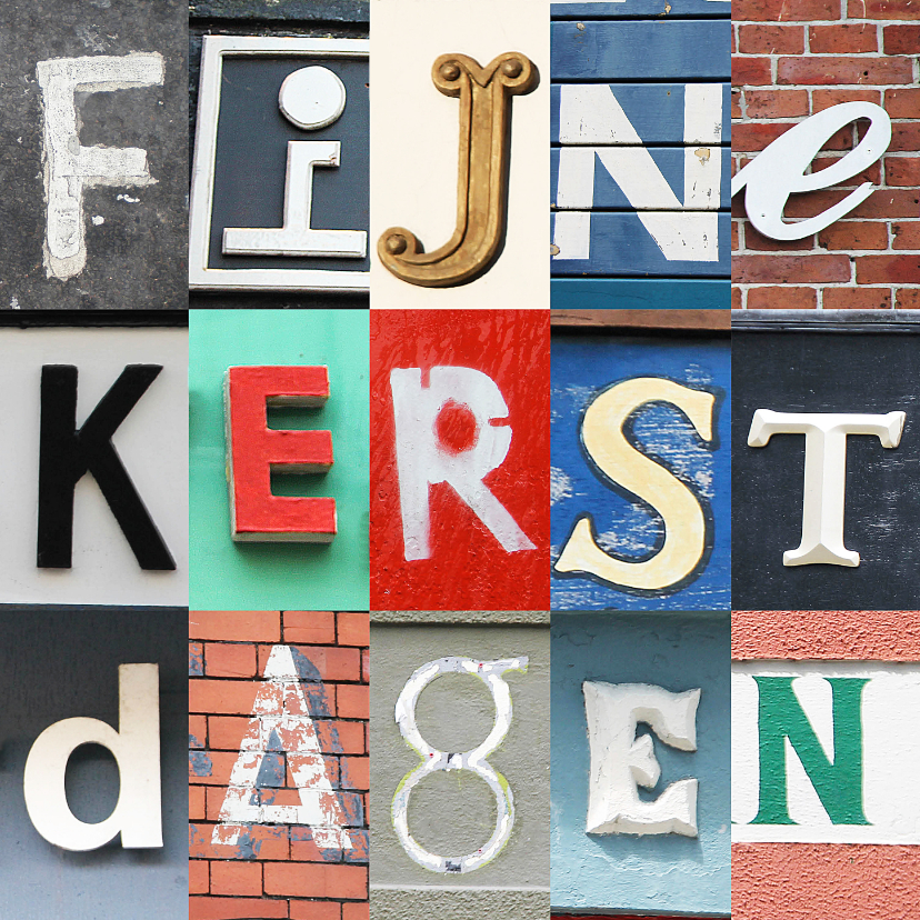 Kerstkaart letters fijne kerstdagen - Kerstkaarten Kerstkaarten - Kerstkaart letters fijne kerstdagen