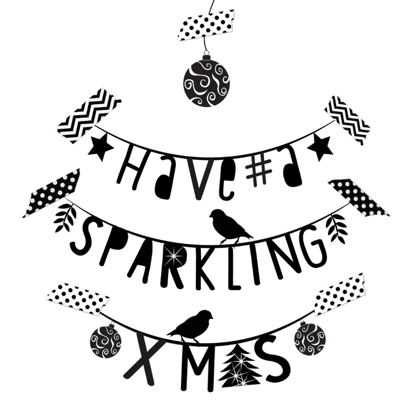 Kerstkaart letterslinger hsx - B - Kerstkaarten Kerstkaarten - Kerstkaart letterslinger hsx - B