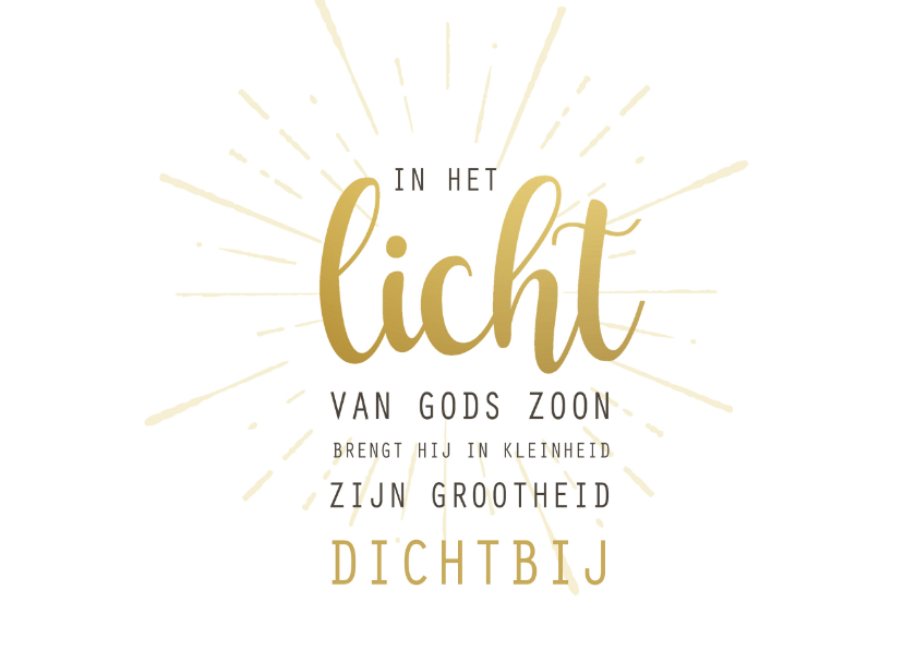 Kerstkaarten - Kerstkaart licht goud