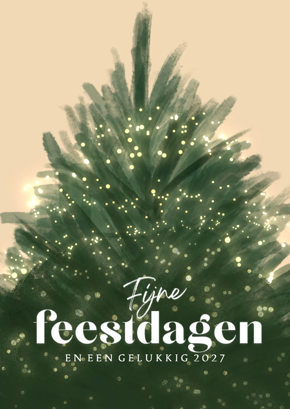 Kerstkaart licht met kerstboom vol met lampjes - Kerstkaarten Kerstkaarten - Kerstkaart licht met kerstboom vol met lampjes