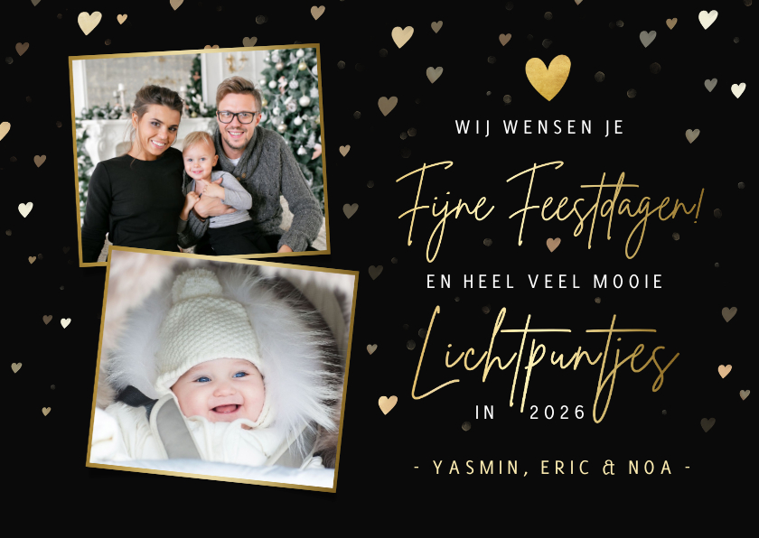 Kerstkaart Lichtpuntjes - Liefdevol thema - met eigen foto's - Kerstkaarten Kerstkaarten - Kerstkaart Lichtpuntjes - Liefdevol thema - met eigen foto's