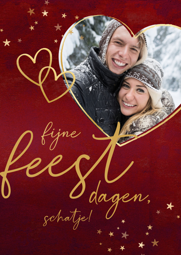 Kerstkaart liefde foto in hart Kerstkaarten Kaartje2go