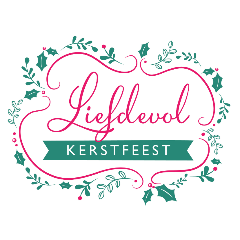 Kerstkaart liefdevol kerstfeest krans - Kerstkaarten Kerstkaarten - Kerstkaart liefdevol kerstfeest krans
