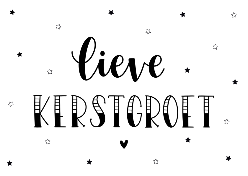 Kerstkaarten - Kerstkaart lieve kerstgroet sterren