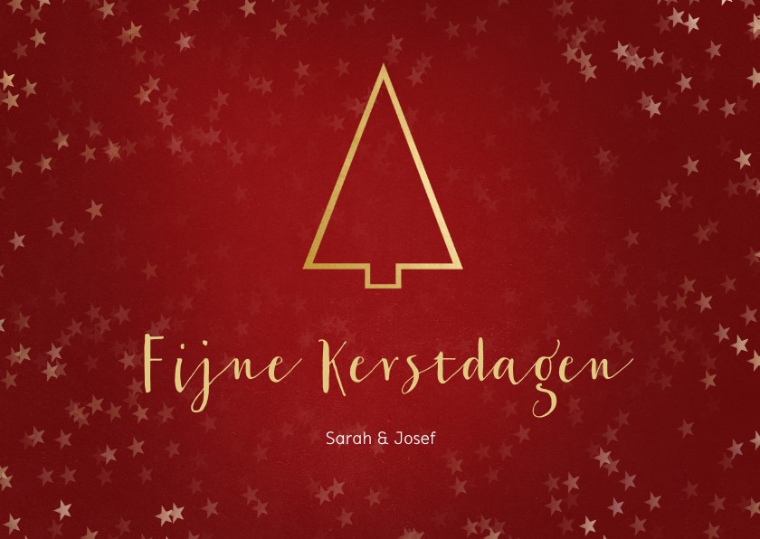 Kerstkaart liggend met gouden kerstboom - Een gouden kerst - Kerstkaarten Kerstkaarten - Kerstkaart liggend met gouden kerstboom - Een gouden kerst