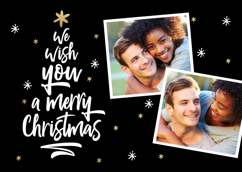 Kerstkaart Merry Christmas kerstboom met foto - Kerstkaarten Kerstkaarten - Kerstkaart Merry Christmas kerstboom met foto