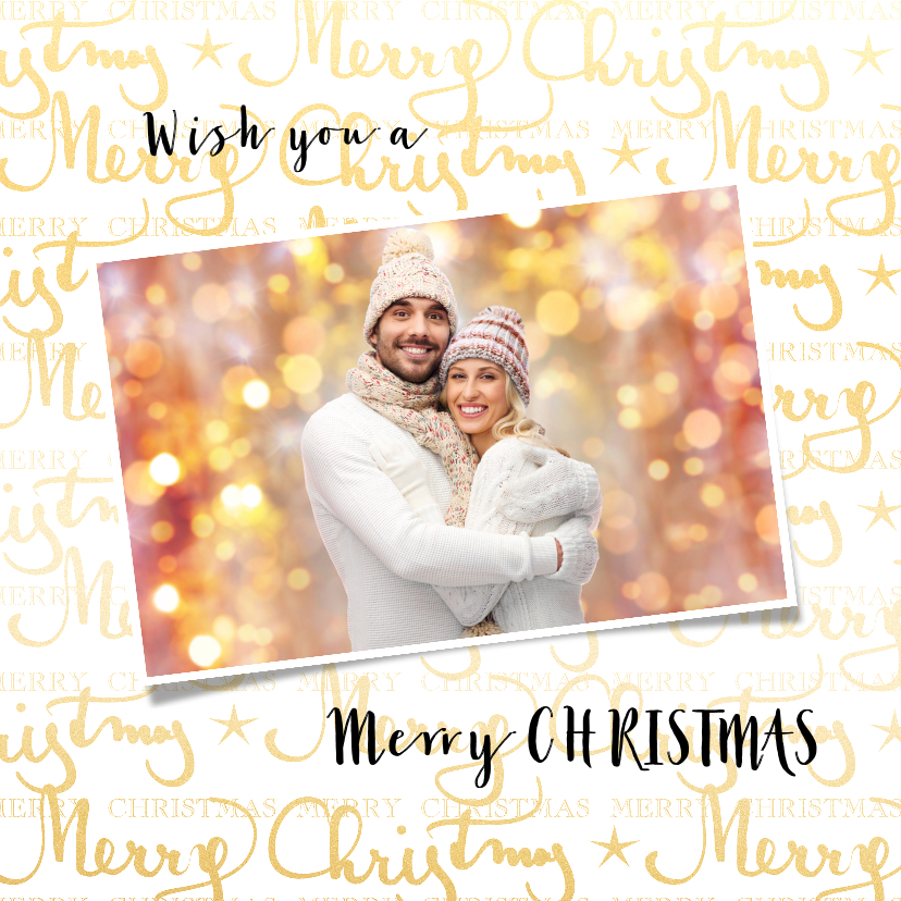 Kerstkaart Merry Christmas met eigen foto - Kerstkaarten Kerstkaarten - Kerstkaart Merry Christmas met eigen foto