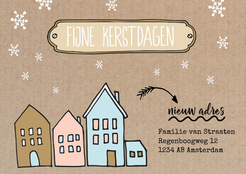 Kerstkaart met adres wijziging - Kerstkaarten Kerstkaarten - Kerstkaart met adres wijziging