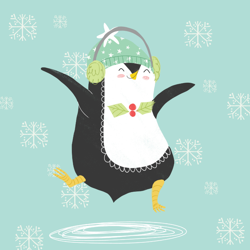 Kerstkaart met blije pinguïn Kerstkaarten Kaartje2go