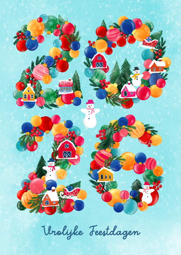 Kerstkaarten - Kerstkaart met cijfers 2026