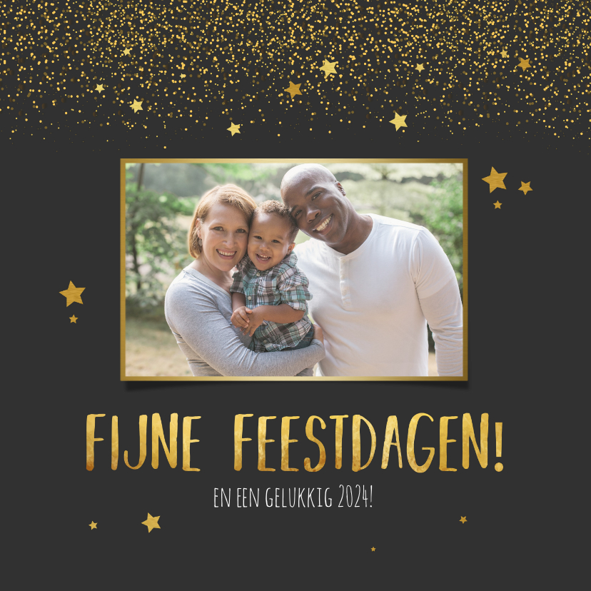 Kerstkaart met een gouden randje! - Kerstkaarten Kerstkaarten - Kerstkaart met een gouden randje!